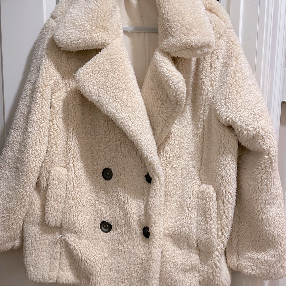 Free People Sherpa double breasted coat.